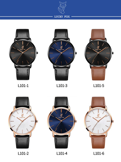 LUCKY FOX Classic Luxury Men Watch Simple Casual Men and Women Round Large Dial Quartz Watch Clock Gifts Men Reloj
