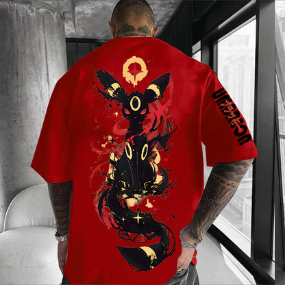 Classic Anime Pokemon Charizard Blue Flame Dragon Print Unisex Oversized Short Sleeve T-Shirt Streetwear Tops for Men and Women