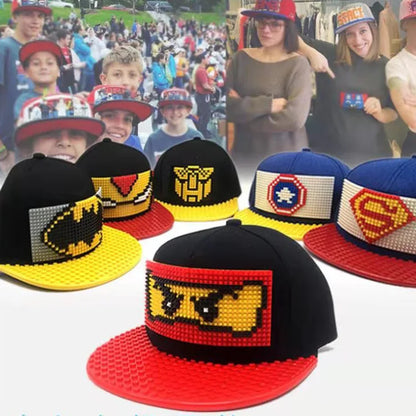 Crtani patchwork bejzbol kape, uradi-sam blokovi, snapback kape, hip hop kape za muškarce i žene, odvojivi pikseli, kape za tatu, dječje kape, kape za odrasle
