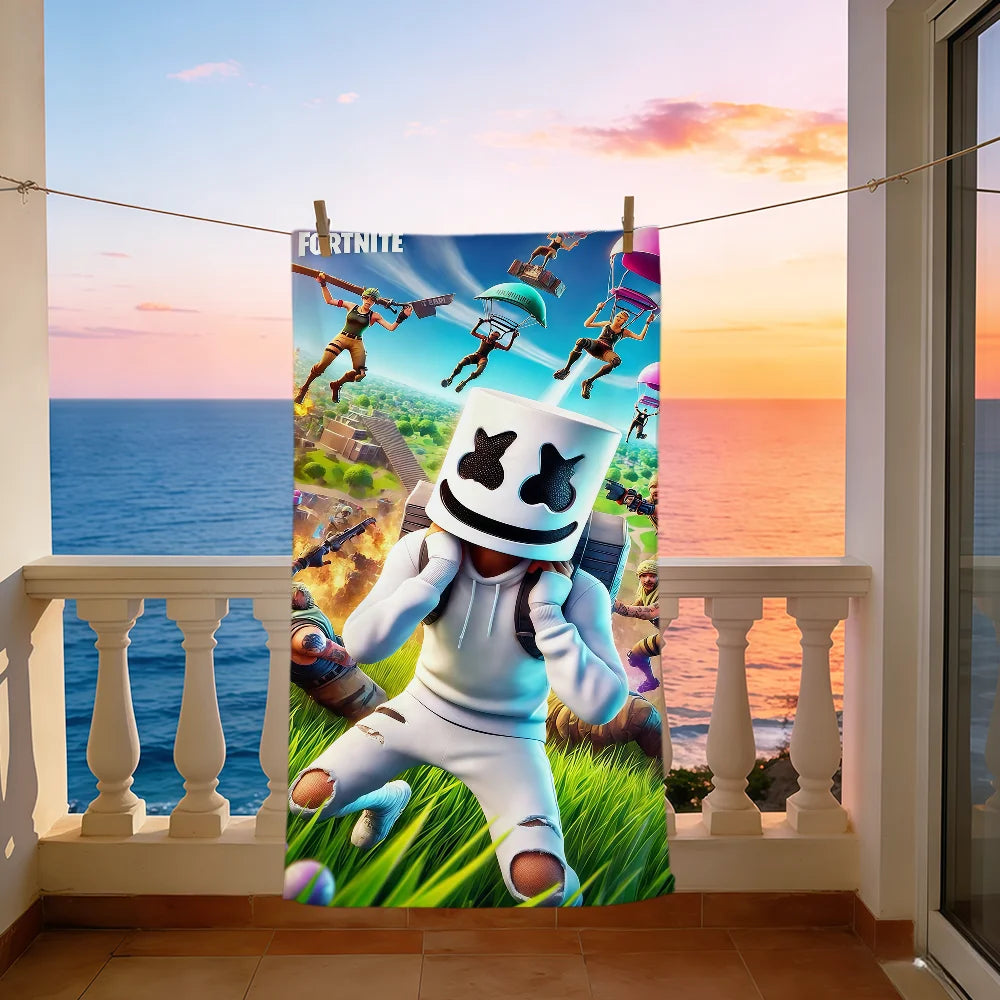game art funny F-Fortnite Towel soft Beach Towels Trip swim Pool bathing Towel Gym Spa home Decor Gift Holiday