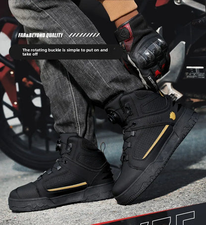 Motorcycle Boots Men Biker Shoes Moto Sneaker Microfiber Leather Adventure Motocross Shoes Anti-slip Motorcycle Equipment