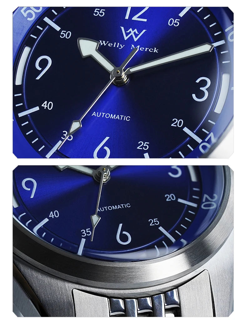 WM Watch Automatic Mechanical Watches Water Resistant Classic Casual Business Man Watch Welly Merck WM089M