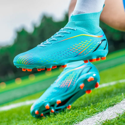 New Men Soccer Shoes Men Grass Breathable Soft Outdoor Football Shoes Cleats Long Spikes Comfortable Training Sport Shoes Men