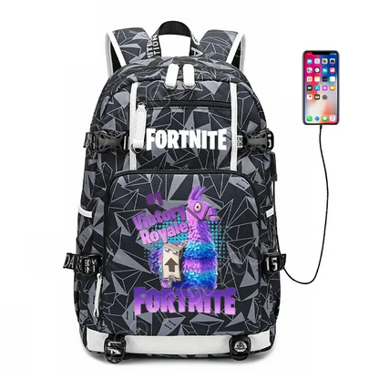 Fortnite-Print-Schülerrucksack für Jungen und Mädchen, Schulrucksack mit großem Fassungsvermögen, wasserdicht, leicht und strapazierfähig, Geburtstagsgeschenk