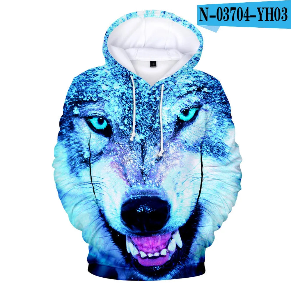 Classic Dolphins tigers wolves galloping horses animal 3D Print Hoodies Long Sleeve Sweatshirts Adult/Child Casual Pullovers