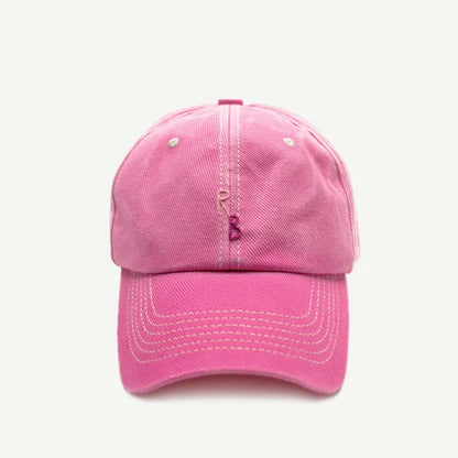 Casual Monogram Cotton Baseball Cap for Men and Women Hand-Dyed Soft Fabric Dad Hat with Hand-Embroidered Letters