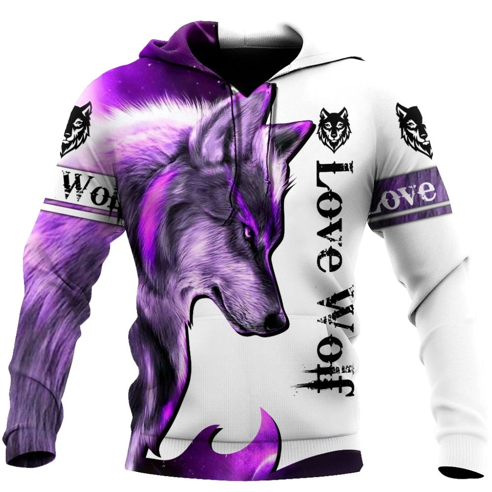 New Wolf Tattoo Vegvisir Black White 3D All Over Printed Men's Hoodie & Sweatshirt Unisex Casual Autumn Tracksuits
