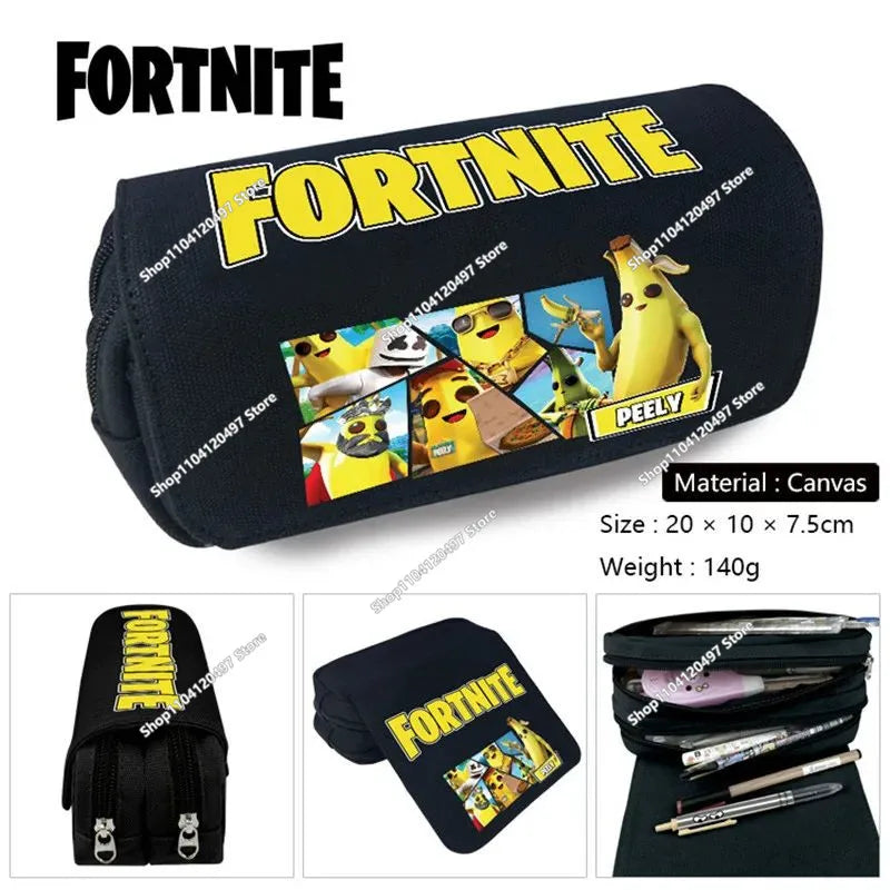 Anime Pencil Bag Kawaii Fortnite Pencil Case Large Capacity Waterproof Handheld Cosplay Pencil Pouch Office Stationary Gift Toy