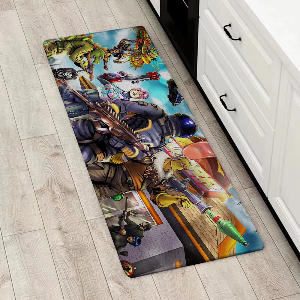Capacho de Entrada Fortnites, Jogo Popular, Tapete Antiderrapante para Cozinha, Sala de Estar, Varanda e Casa de Banho, Tapete de Chão