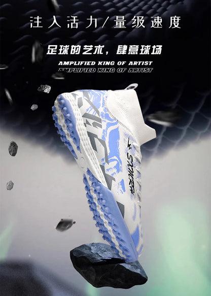 Double Star Men's High-Top TF Turf Football Boots, Youth & Student Edition, Adult & Kids, Professional Match & Training Soccer S