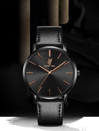 LUCKY FOX Classic Luxury Men Watch Simple Casual Men and Women Round Large Dial Quartz Watch Clock Gifts Men Reloj