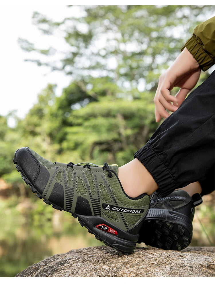 Men's Hiking Shoes Waterproof Non-slip All-terrain Outdoor Sports Shoes Hiking Camping Tactical Training Shoes Bicycle Shoes