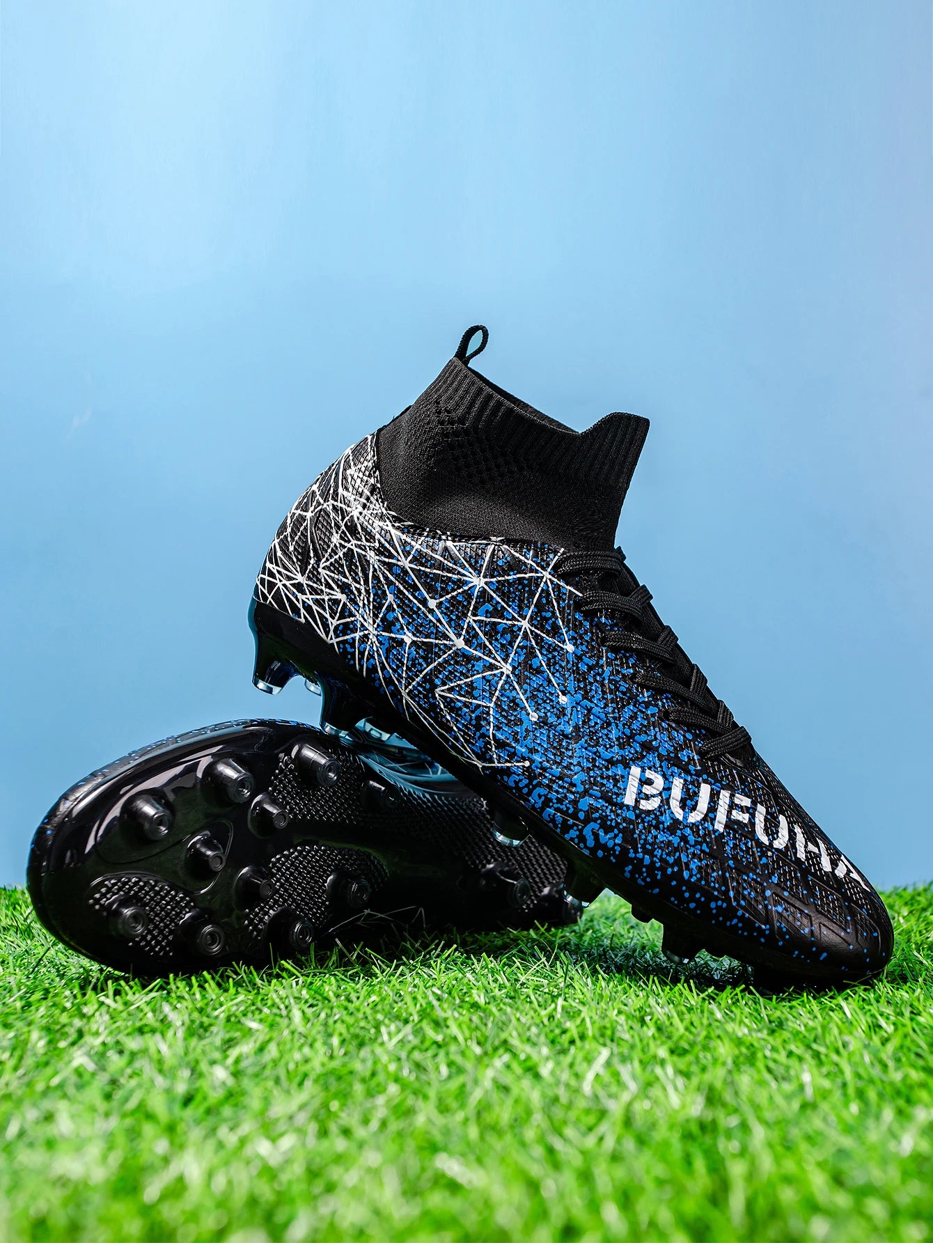 AG /FG Athletic Soccer cleats PU Fabric Comfort Upper TPU Anti-slip Long Studs Sole Reliable Quality Adult Kids Training Shoes
