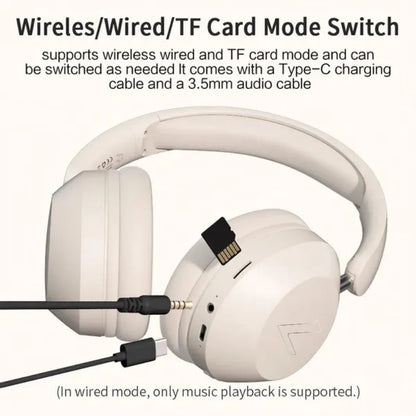 Foldable Wireless Bluetooth Headset Over Ear Sports Headphones with Stereo Sound, Noise Reduction, High Power Bluetooth Headphones for Music, Calls & Travel