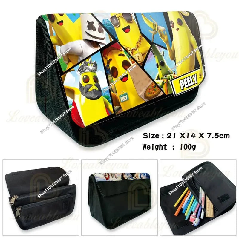 Anime Pencil Bag Kawaii Fortnite Pencil Case Large Capacity Waterproof Handheld Cosplay Pencil Pouch Office Stationary Gift Toy