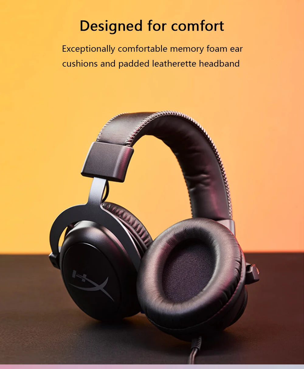 HyperX Cloud II Gaming Headset Hi-Fi 7.1 Surround Sound/Detachable Mic/USB Sound Card For PC PS Cloud 2 Wired Gaming Headphone