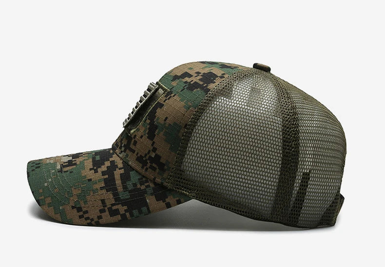 Spring And Summer New Mesh Breathable Personality Sticker Embroidery Women's Baseball Cap Mesh Hat Men's Outdoor Sunscreen Cap