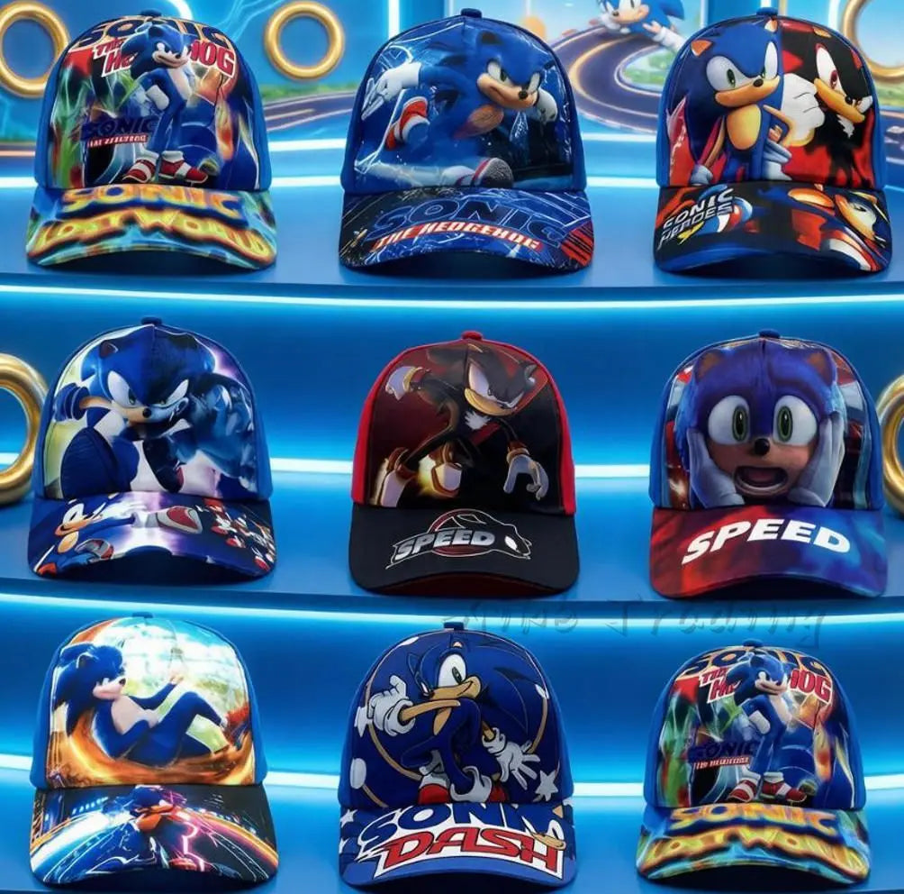 Casquette de baseball pour enfants Sonic 50-54 cm, personnage de dessin animé, hérisson ShadowTails, Knuckles, casquette de protection solaire, accessoire, cadeau