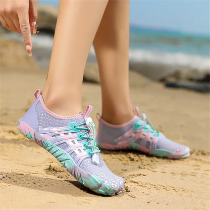 Men Women Water shoes Upstream Wading Swimming Barefoot Five Fingers Aqua Shoes Colorful Beach Seaside Light Unisex Sneakers New