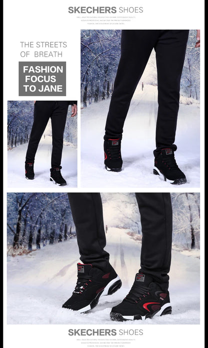 Men's Snow Boots Winter Warm Couple Casual Sneakers Fashion Leather Outdoor Sport Running Tenis Men Non-slip Big Size 48 Trainer
