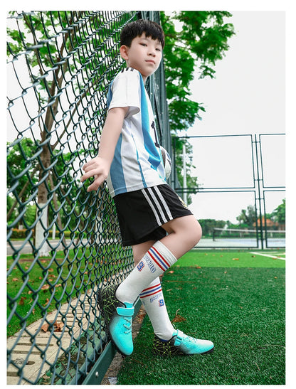 New Men Soccer Shoes Girls Cleats Outdoor Match Training Sport Football Boots Long Spikes Comfortable Breathable Boys Non Slip