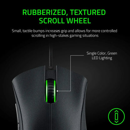 Rato Gaming Razer Original com Fio, Sensor Óptico 6400 DPI, Rato Gaming para Portátil, Rato Óptico de Alta Velocidade