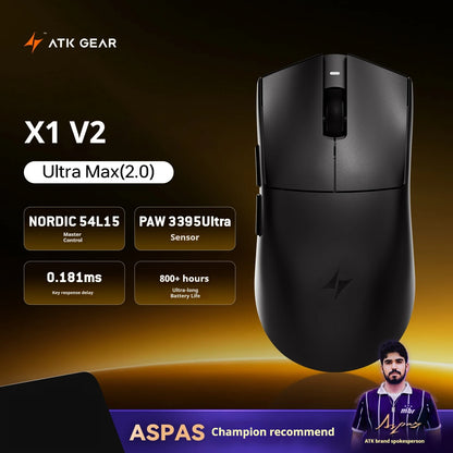 ATK X1 V2 Ultimate 2.0 Mouse Wireless Paw3950 Ultra 54g Lightweight 750ips 0.163ms Low Latency 650ips Gamer New Accessory Gifts