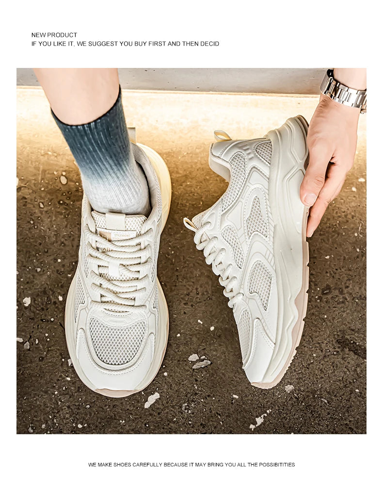 Men's speed casual sneakers spring summer soft-sole anti-slip breathable outdoor running shoes fashion Youth Joker sports shoes