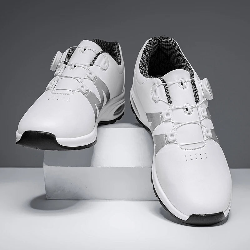 Golf Shoes Air Cushion Men Sports Running Driving Shoes Breathable Lightweight Comfortable Athletic Nonskid Rotating Sneakers