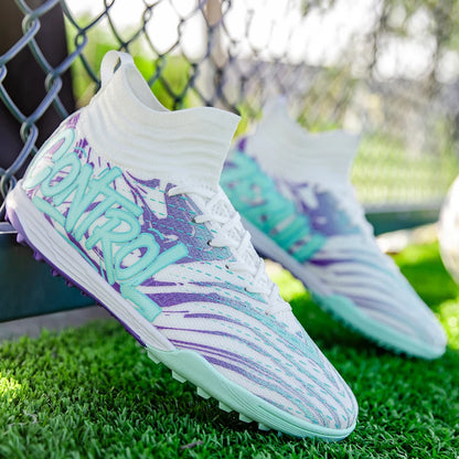 New Men Football Boots Cleats Sneakers High-top High-quality Soccer Shoes Non-Slip Futsal Grass Match Indoor Hot-selling FG/TF