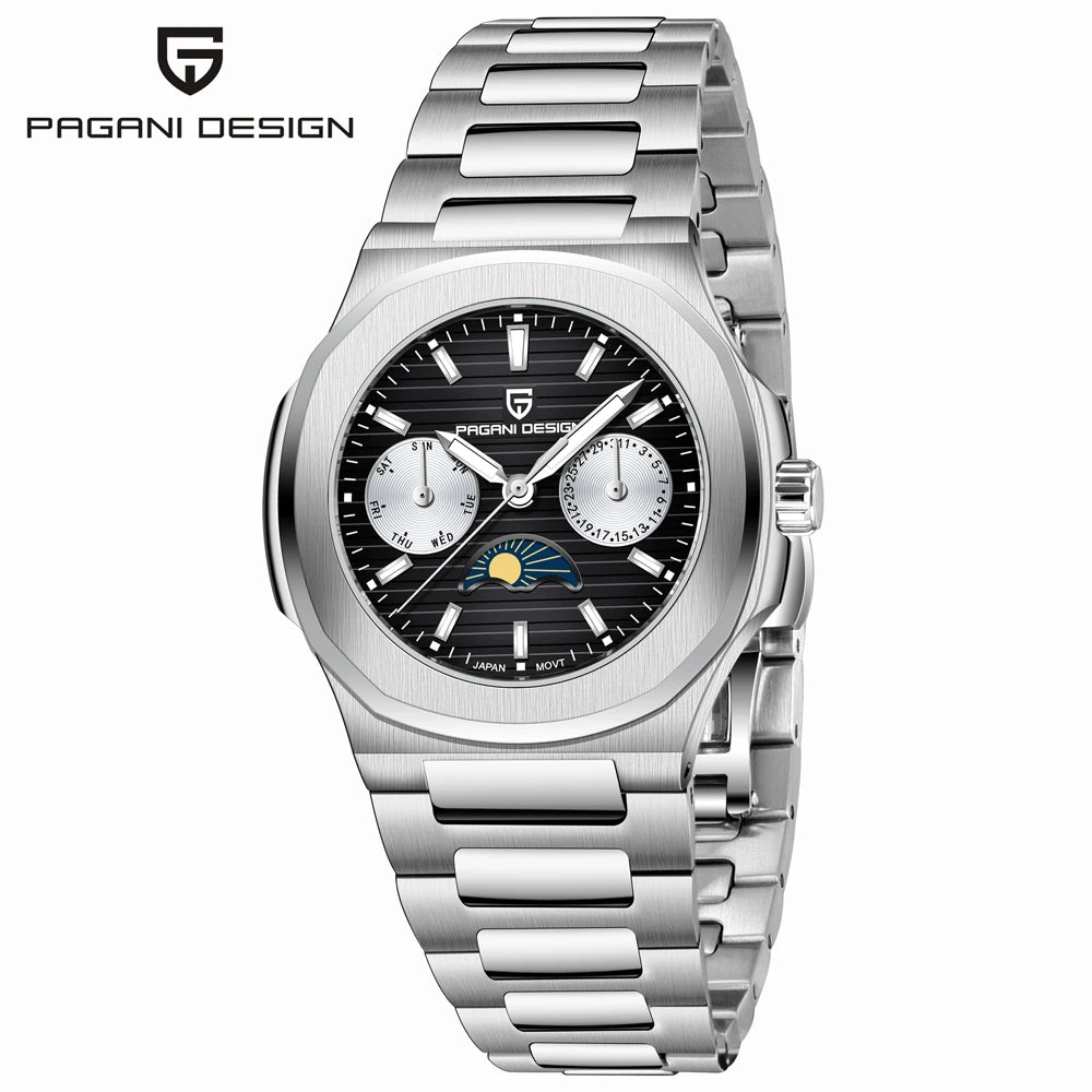 2025 New PAGANI DESIGN Women's Watch Automatic Date Luxury Quartz Watch Japan Epson VX3HA Watch Stainless Steel Waterproof Clock