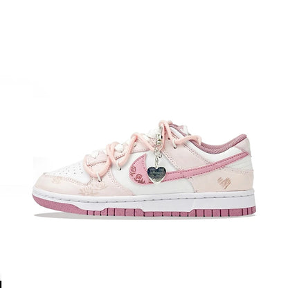 Custom Sneakers Nike Dunk Low Honey Rose Hand-Painted Love Heart Fashion Versatile Cushioning Wear-Resistant Shoes For Women
