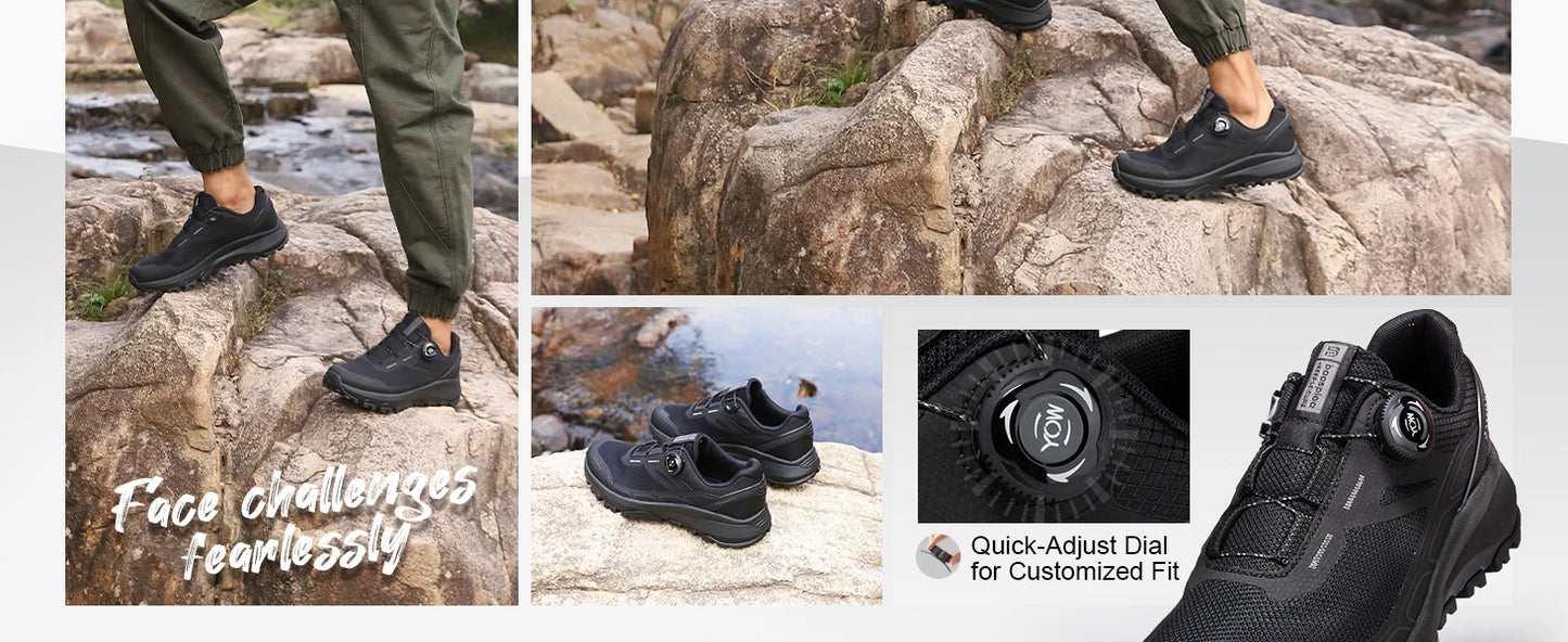 Baasploa Men Hiking Sneakers Brand High Quality Trekking Climbing Shoes Male Rotating Button Luxury Designer Outdoor Sneakers