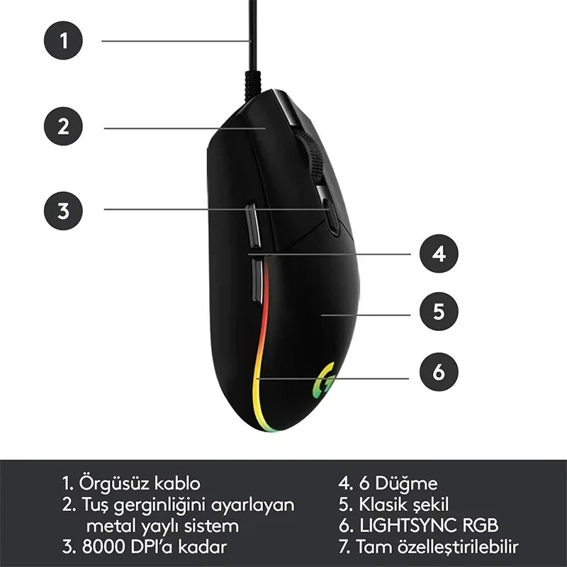 Logitech G305 G304 Gaming Mouse Wireless High DPI Gaming Mouse with 12000 DPI, HERO Sensor, Long Battery Life for PC Gaming, Home & Office