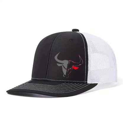 Casual Bull Head Print Summer Baseball Cap Breathable Hip Hop Sports Visor Mesh Adjustable Sun Hats Men Women