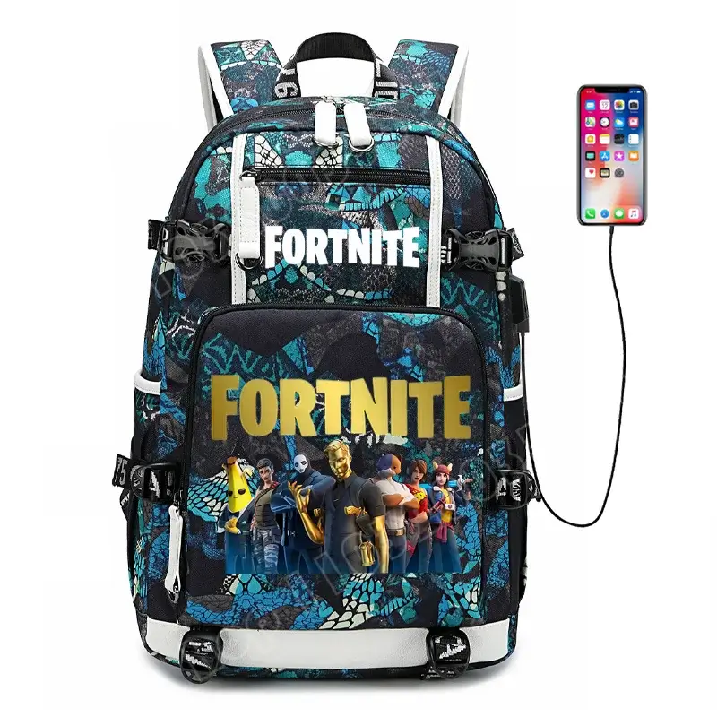 Fortnite-Print-Schülerrucksack für Jungen und Mädchen, Schulrucksack mit großem Fassungsvermögen, wasserdicht, leicht und strapazierfähig, Geburtstagsgeschenk