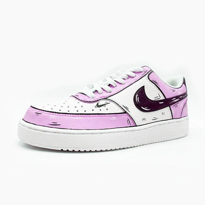 Custom Sneakers Custom Sneakers NIKE COURT VISION  Messy Line Design Couple Matching Shoes Unisex Low-Top Skate  retro shoes