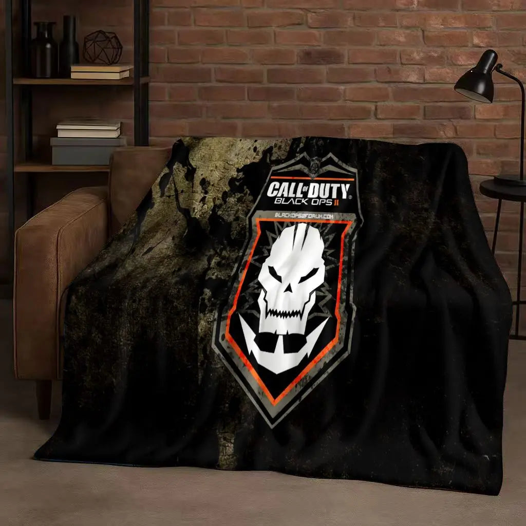 Classic Gun Game Call of Duty COD Ghost Simon Flannel Blanket,Ultra Soft Warm Plush Throw for Home Bedroom Bed Sofa Cover Kid