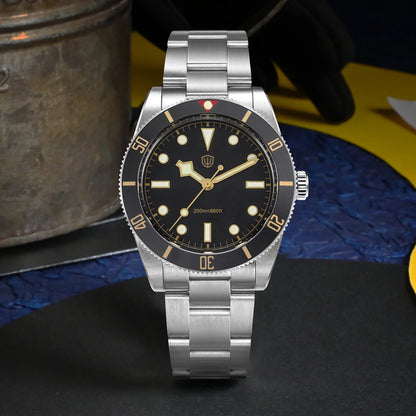 Watchdives WD7922 BB54 Watch VH31 Sweep Second Movement Sapphire Crystal 20bar Waterproof C3 Luminous 37mm Vintage Watches