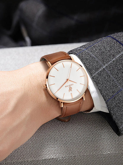 LUCKY FOX Classic Luxury Men Watch Simple Casual Men and Women Round Large Dial Quartz Watch Clock Gifts Men Reloj