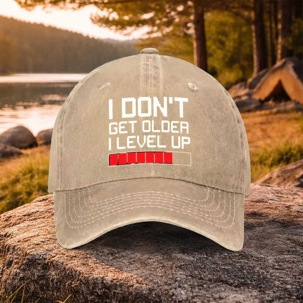 Gamer Level Up födelsedagsbaseballkeps i tvättad bomull, justerbar utomhus-truckerhatt