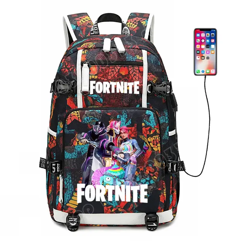 Fortnite-Print-Schülerrucksack für Jungen und Mädchen, Schulrucksack mit großem Fassungsvermögen, wasserdicht, leicht und strapazierfähig, Geburtstagsgeschenk