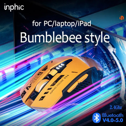 High Quality Inphic A9 200-2400dpi Blueto0th 5.0 Mouse Silent Charging Mechanical Feel Wireless Mouse for Tablet gaming mouse