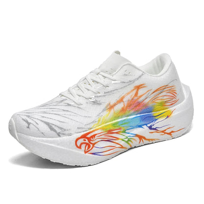 Ténis de Corrida 2026 New Eagle Pattern com Placa de Carbono para Maratona, Ultraleves, Respiráveis e com Amortecimento para Treino Desportivo