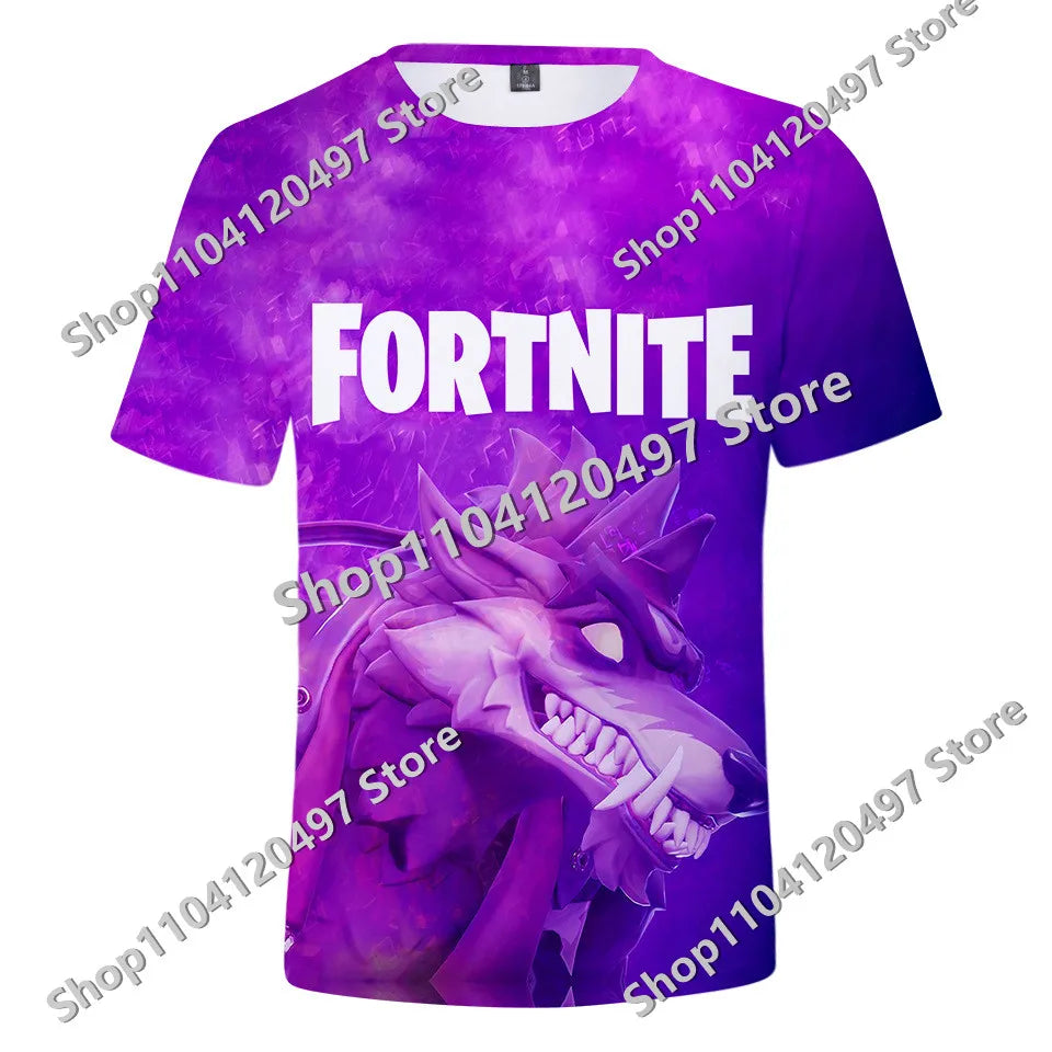 Fortnites Theme Birthday Number T-Shirt Summer Child White Clothes Cartoon Hot Game Short Sleeve Tees Casual Tops Funny Gifts