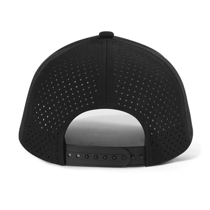 Casquette de baseball pour homme VOBOOM à séchage rapide, en maille découpée au laser, à visière incurvée et fermeture à pression, pour le sport en plein air, la course à pied et les voyages, couleur noire