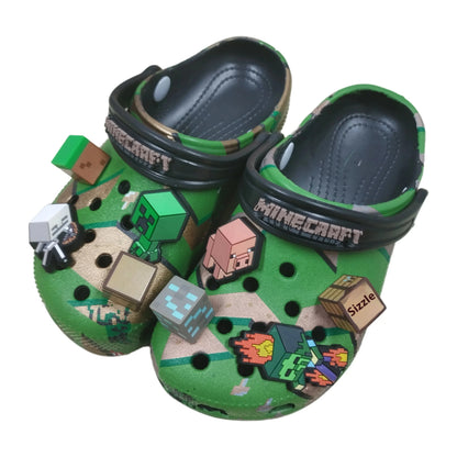 Minecraft 3D World Anime Game Comfortable Lightweight Eva Hole Clogs Sandals Summer Slippers For Adult Home Beach Non Slip Gift