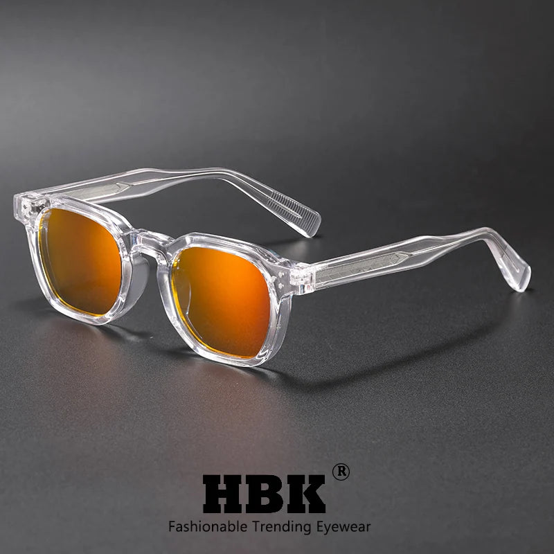 HBK Fashion Retro Men Sunglasses Classic Square Frame  Design Sun Glasses Women Outdoor Travel Party Business Festival Gift