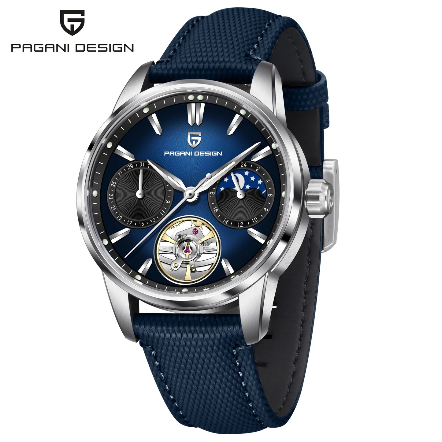 PAGANI DESIGN 2026 Men Mechanical Watch E3255Y 41mm Sapphire Crystal Stainless Steel Calendar Waterproof Reloj Hombre