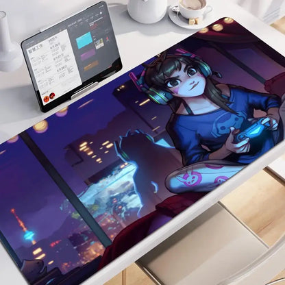 Anime Gaming Girl Overwatch Large Mouse Pad 900x400 Laptop Office Rubber Soft Desk Mat Computer Keyboard HD Print Mousepad Xxl